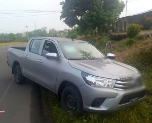 Una de las camionetas robadas y que fue recuperada por la Policía Nacional.