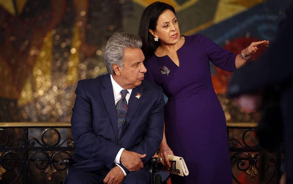 El expresidente Lenín Moreno y su esposa Rocío González.