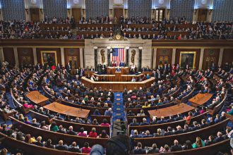Imagen panorámica del Congreso de los Estados Unidos.