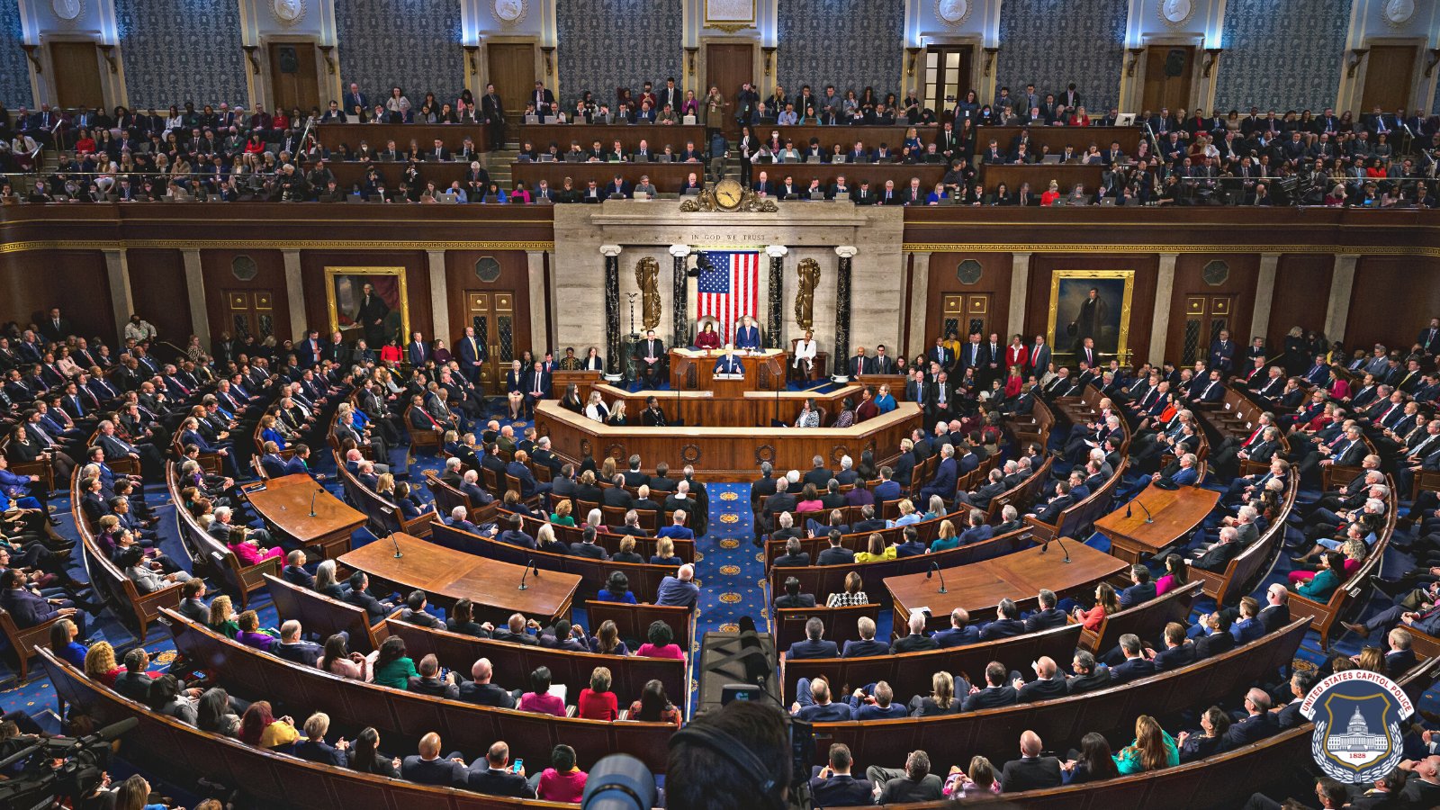 Imagen panorámica del Congreso de los Estados Unidos.
