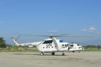 Un helicóptero MI-17 soviético utilizado por Naciones Unidas.