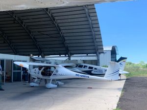 La avioneta ultraligera que sufrió un accidente en Galápagos.